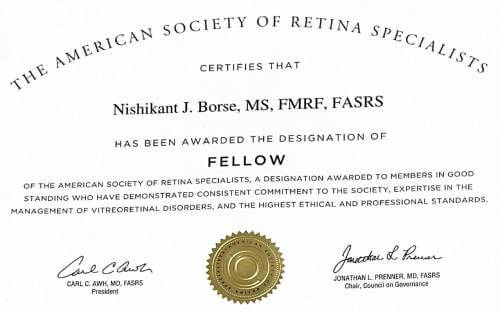American Society of retina-specialist fellow award